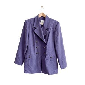 Joseph Ribkoff Womens Double Breasted Notch Collar Blazer Jacket Purple Size 12